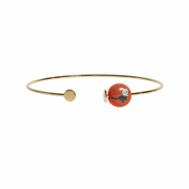 Jonc or jaune, "Muse Hermès" Orange