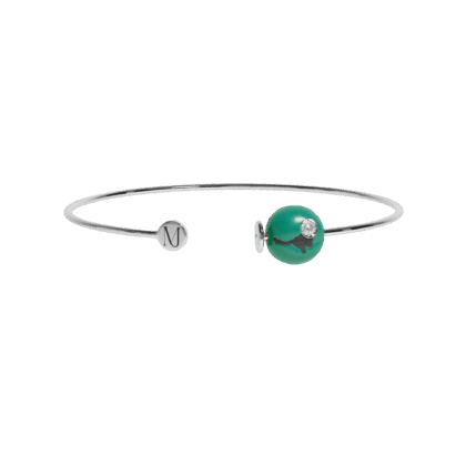 Jonc or blanc, "Muse Artémis" Vert jade