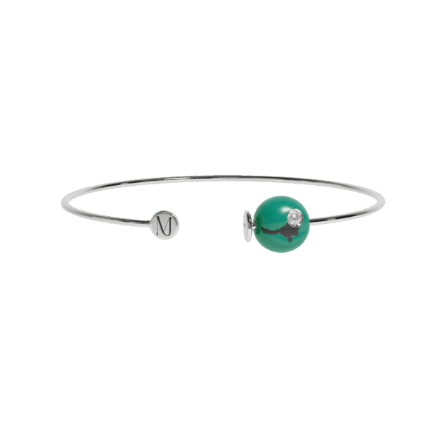 Jonc or blanc, "Muse Artémis" Vert jade