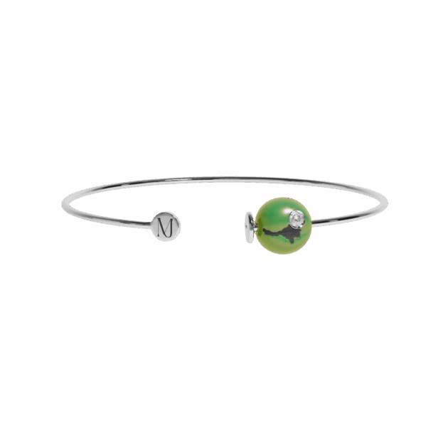 Jonc or blanc, "Muses Gaïa" Vert clair