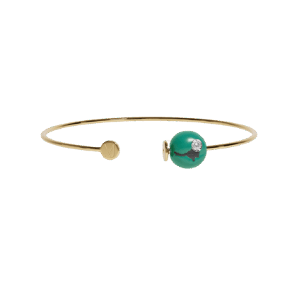 Jonc or jaune, "Muse Artémis" Vert jade