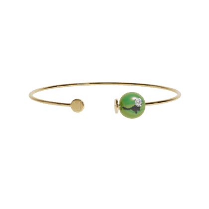 Jonc or jaune, "Muse Gaïa" Vert clair