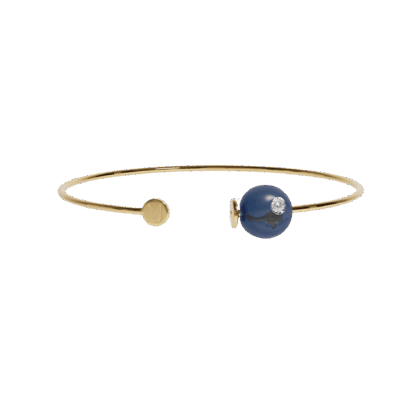 Jonc or jaune, "Muse Nyx" Bleu marine