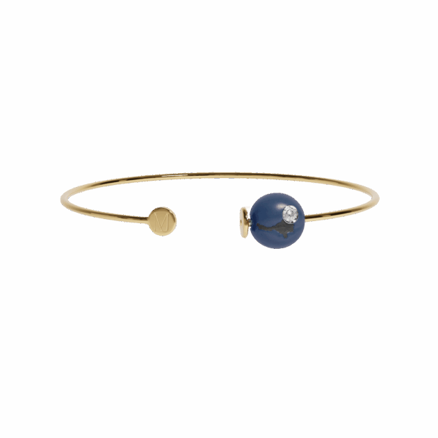 Jonc or jaune, "Muse Nyx" Bleu marine