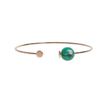Jonc or rose, « Muse Artémis » Vert jade