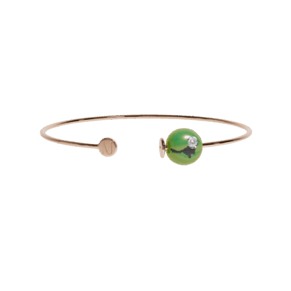 Jonc or rose, "Muse Gaïa" vert clair