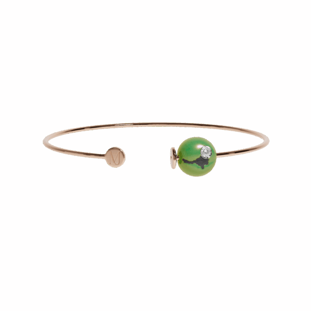 Jonc or rose, "Muse Gaïa" vert clair