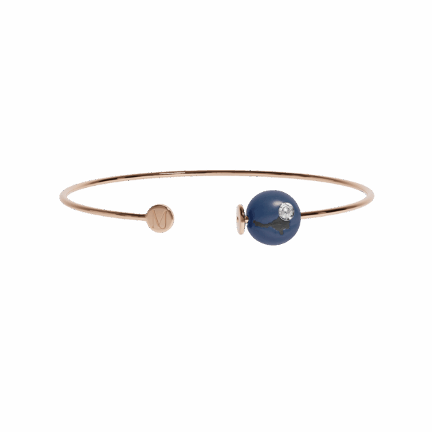 Jonc or rose, "Muse Nyx" Bleu marine